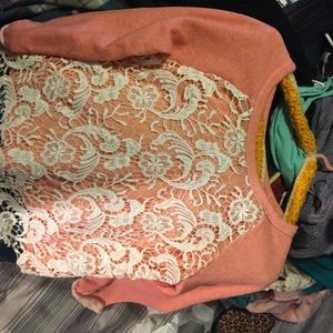 Lace coral sweater